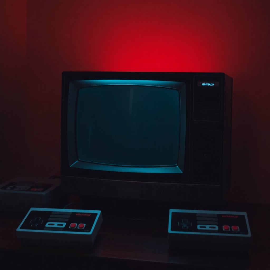Retro gaming setup with CRT television